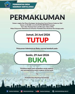 PERMAKLUMAN PELAYANAN KUNINGAN 2026