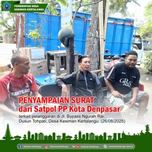 Sosialisasi Surat Satpol PP Kota Denpasar di Dusun Tohpati