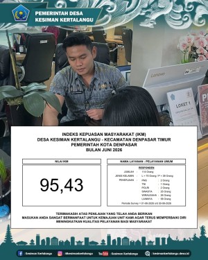 Survei Kepuasan Masyarakat (SKM) periode Juni 2026