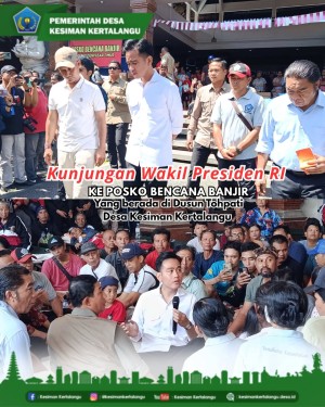 Wakil Presiden Republik Indonesia berkunjung ke Posko Bencana Banjir di Dusun Tohpati, Desa Kesiman Kertalangu, Denpasar Timur.