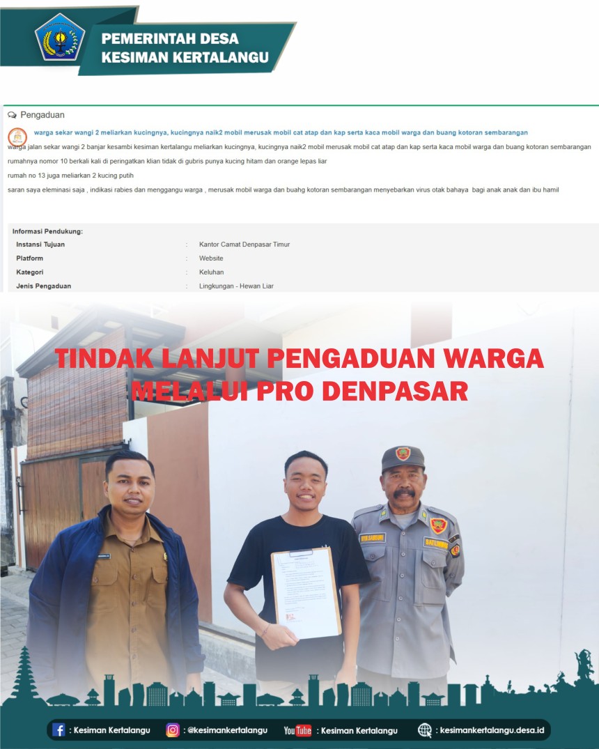 Tindak Lanjut Pengaduan Warga melalui Pro Denpasar